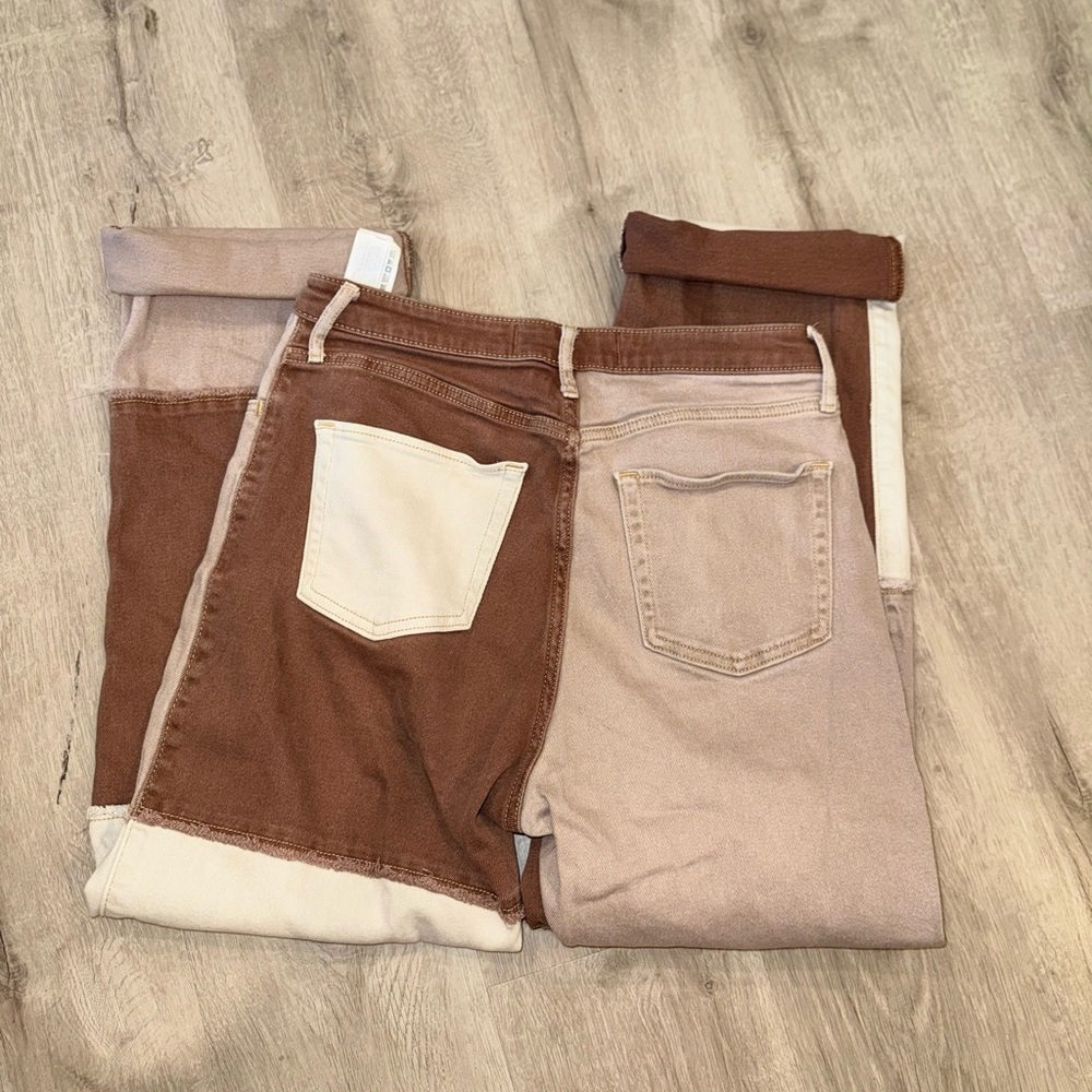 Hollister Patchwork Dad Jeans Brown Neutral High Rise W30 L31 NWOT - Picture 9 of 9